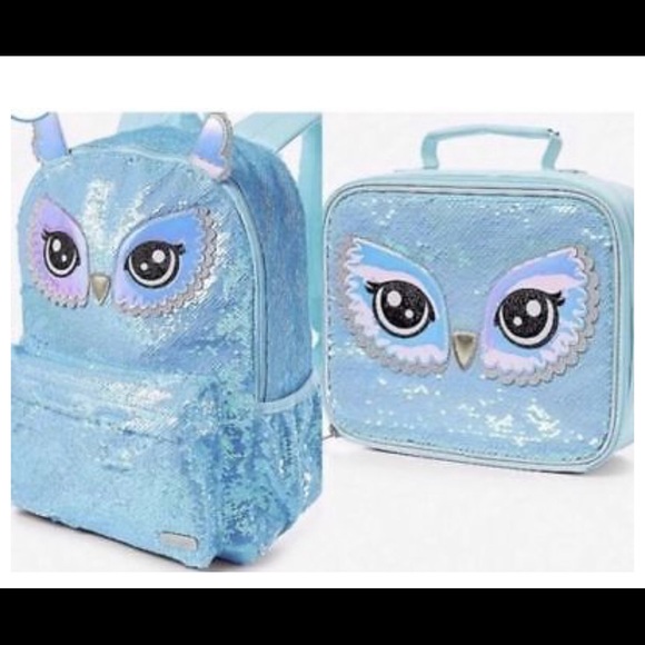 justice blue owl backpack
